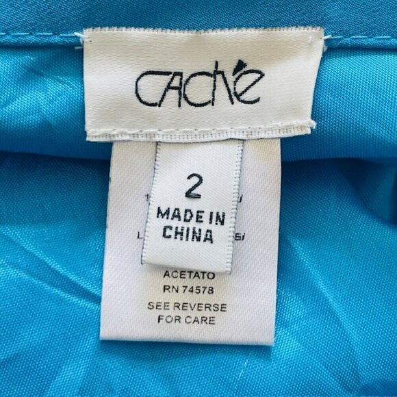 Vintage 90's Y2k Cache Rhinestone One Shoulder Draped Formal XS 2 - Picture 9 of 10